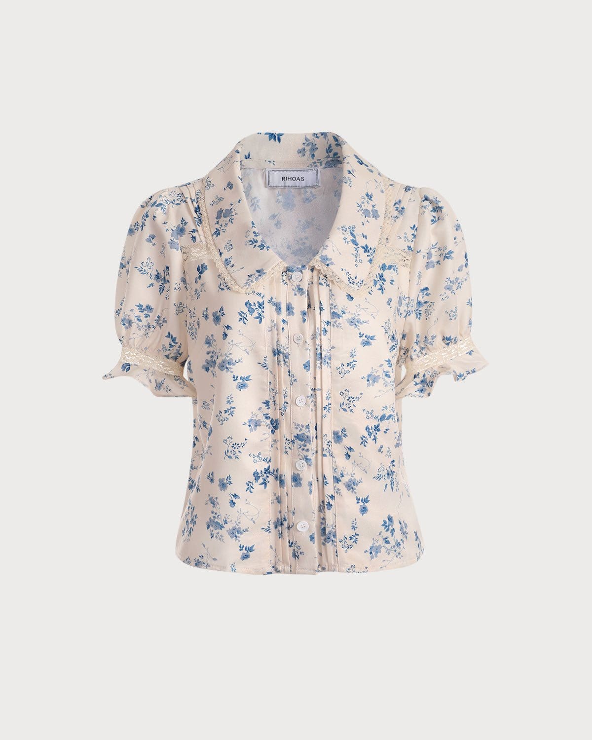 Ella Paris™ | La chemise fleurie plissée ornée de dentelle