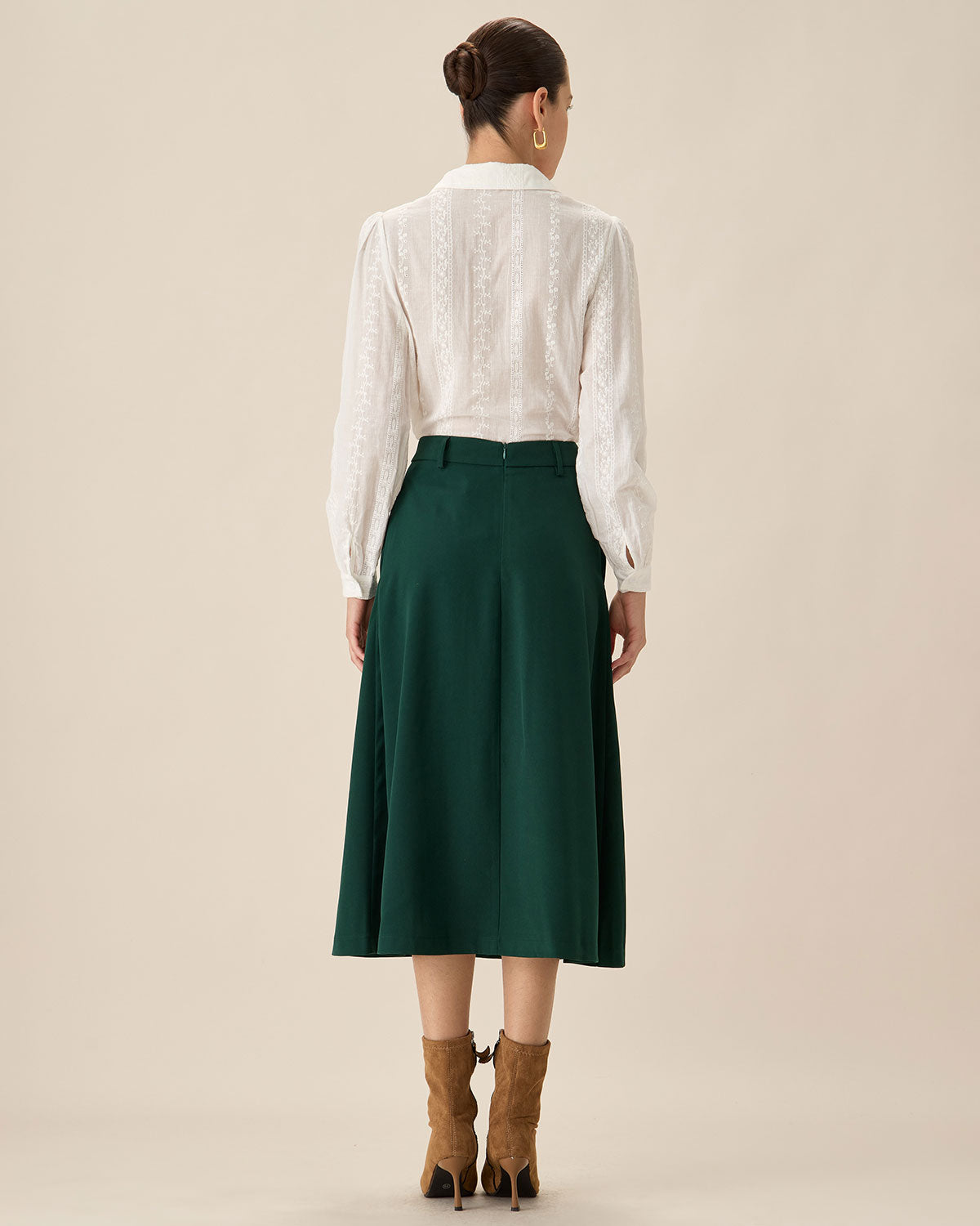 Ella Paris™ | Chemise boutonnée en jacquard blanc