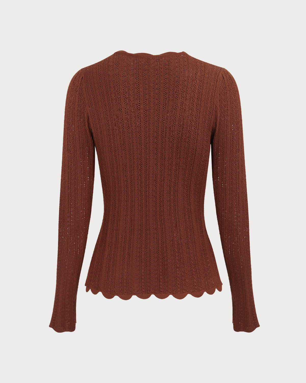 Ella Paris™ | Pull fin à col rond pour femmes, marron