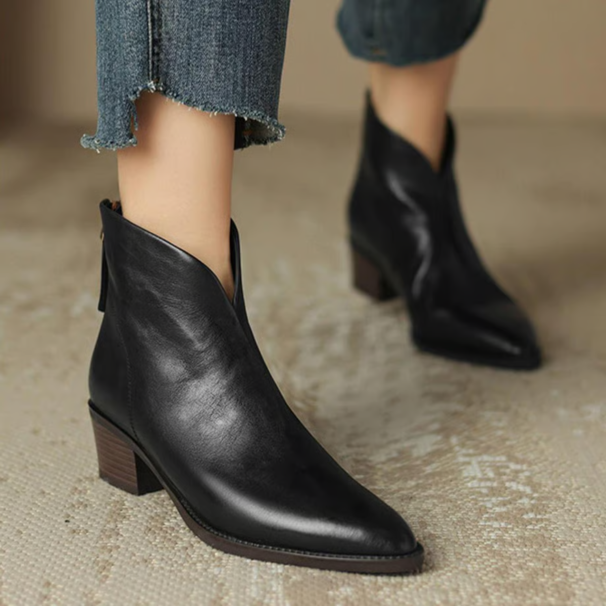 Ella Paris™ Camille | Bottines de luxe à talons bas