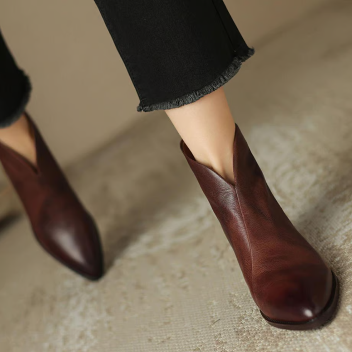 Ella Paris™ Camille | Bottines de luxe à talons bas