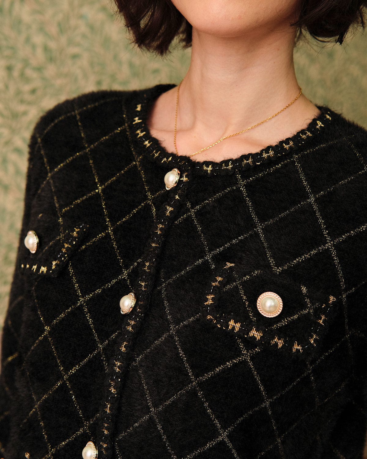 Ella Paris™ | L'ensemble cardigan et mini-jupe Argyle