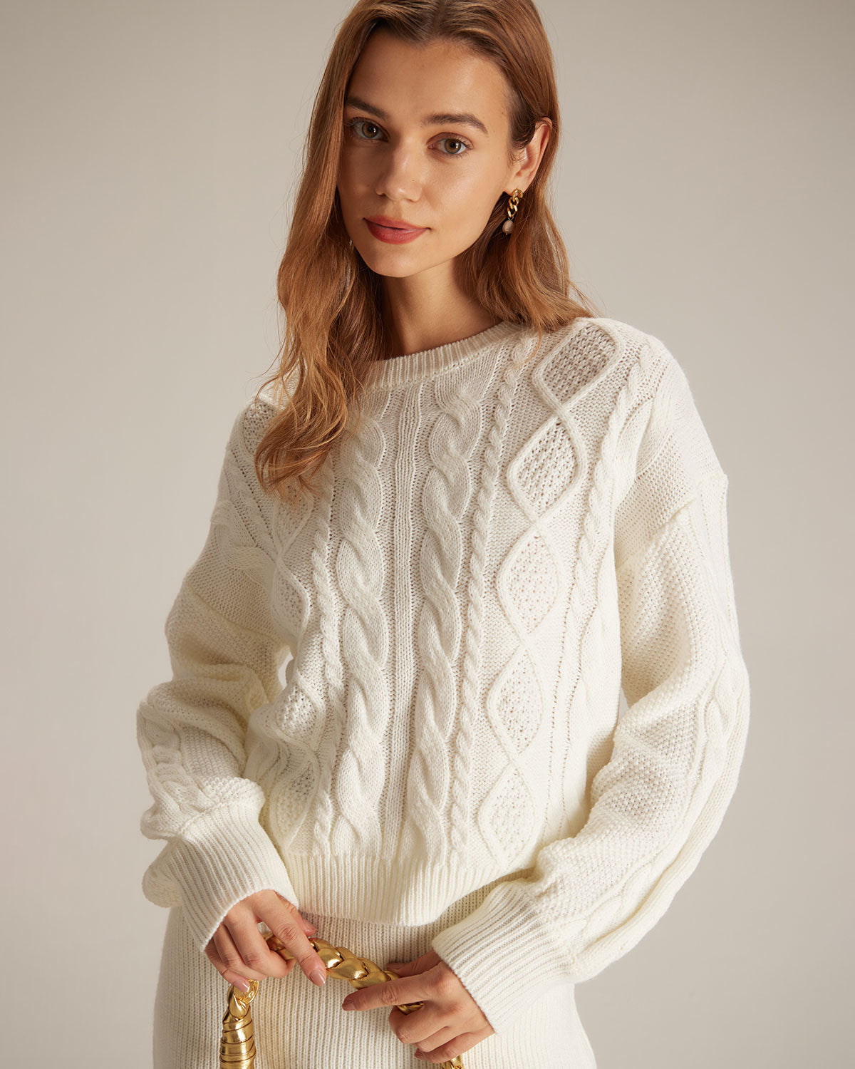 Ella Paris™ | Col rond Pull en câble côtelé