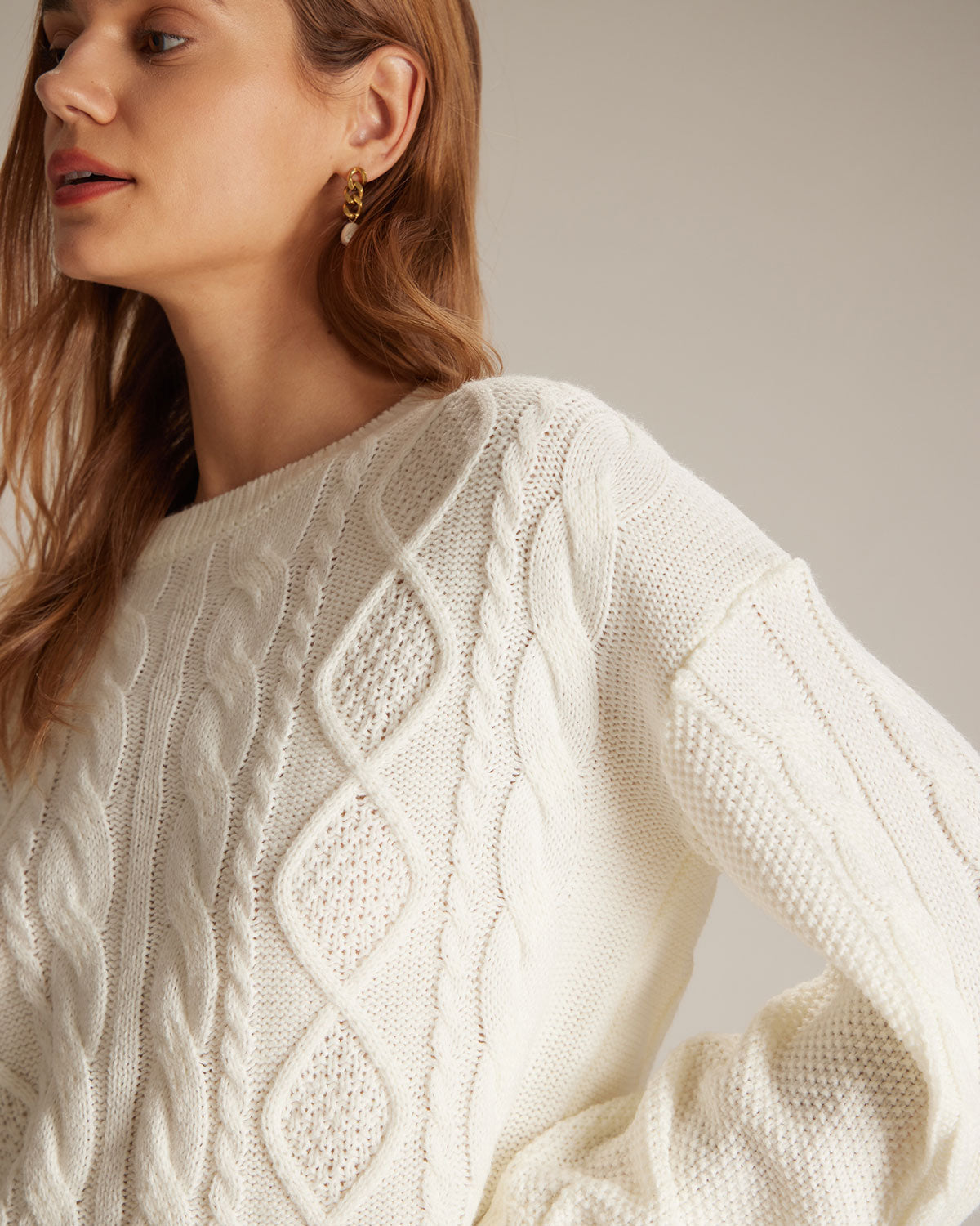 Ella Paris™ | Col rond Pull en câble côtelé