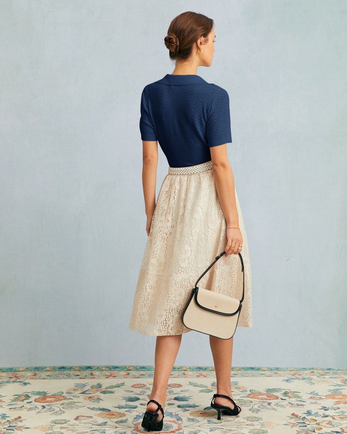 Ella Paris™ | Top en maille pointelle à col