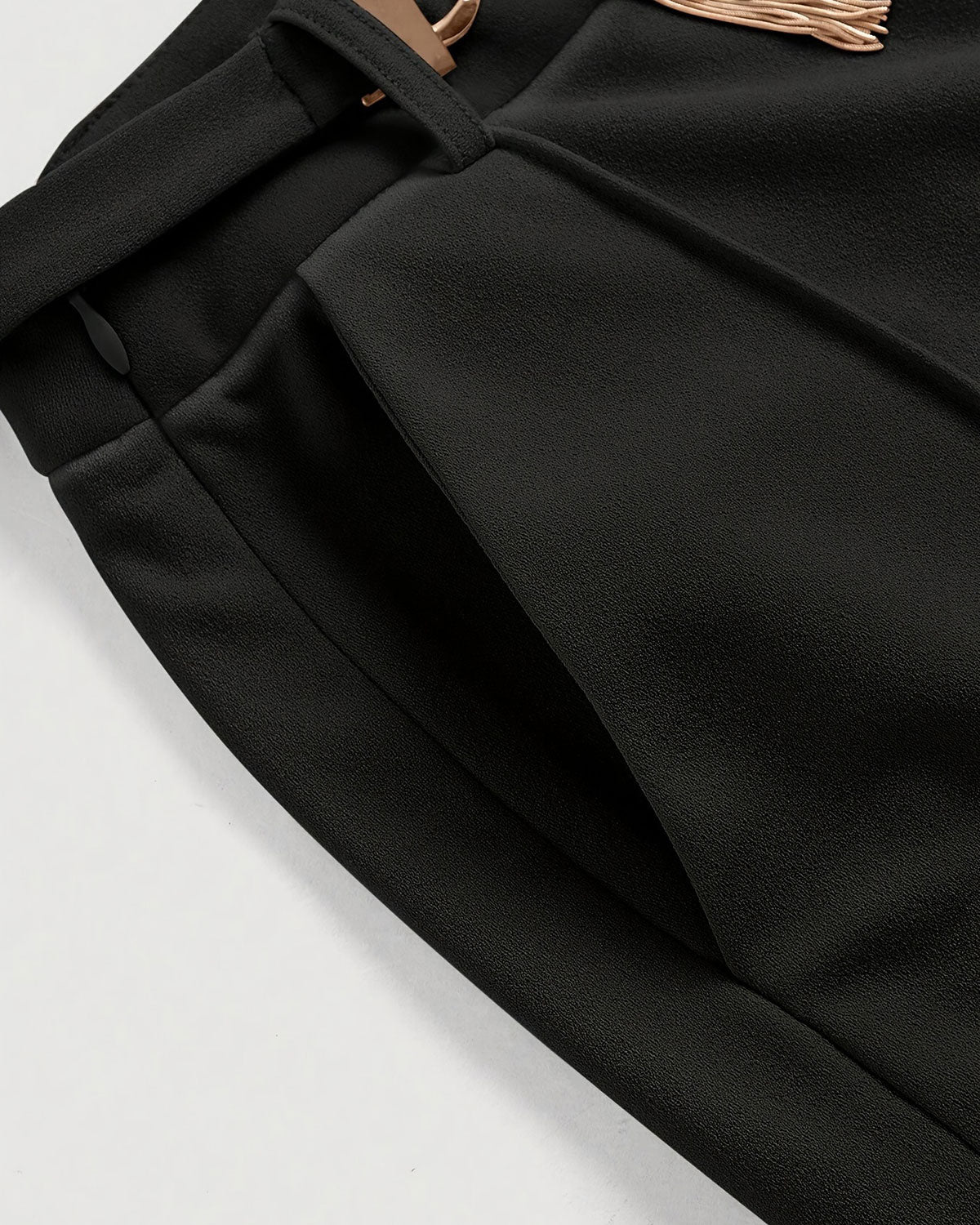 Ella Paris™ | Pantalon décontracté noir à ceinture droite