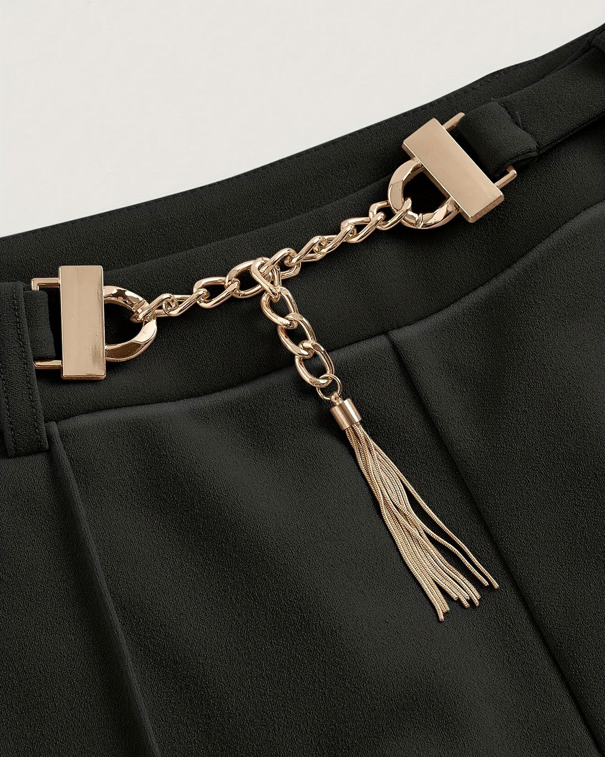 Ella Paris™ | Pantalon décontracté noir à ceinture droite