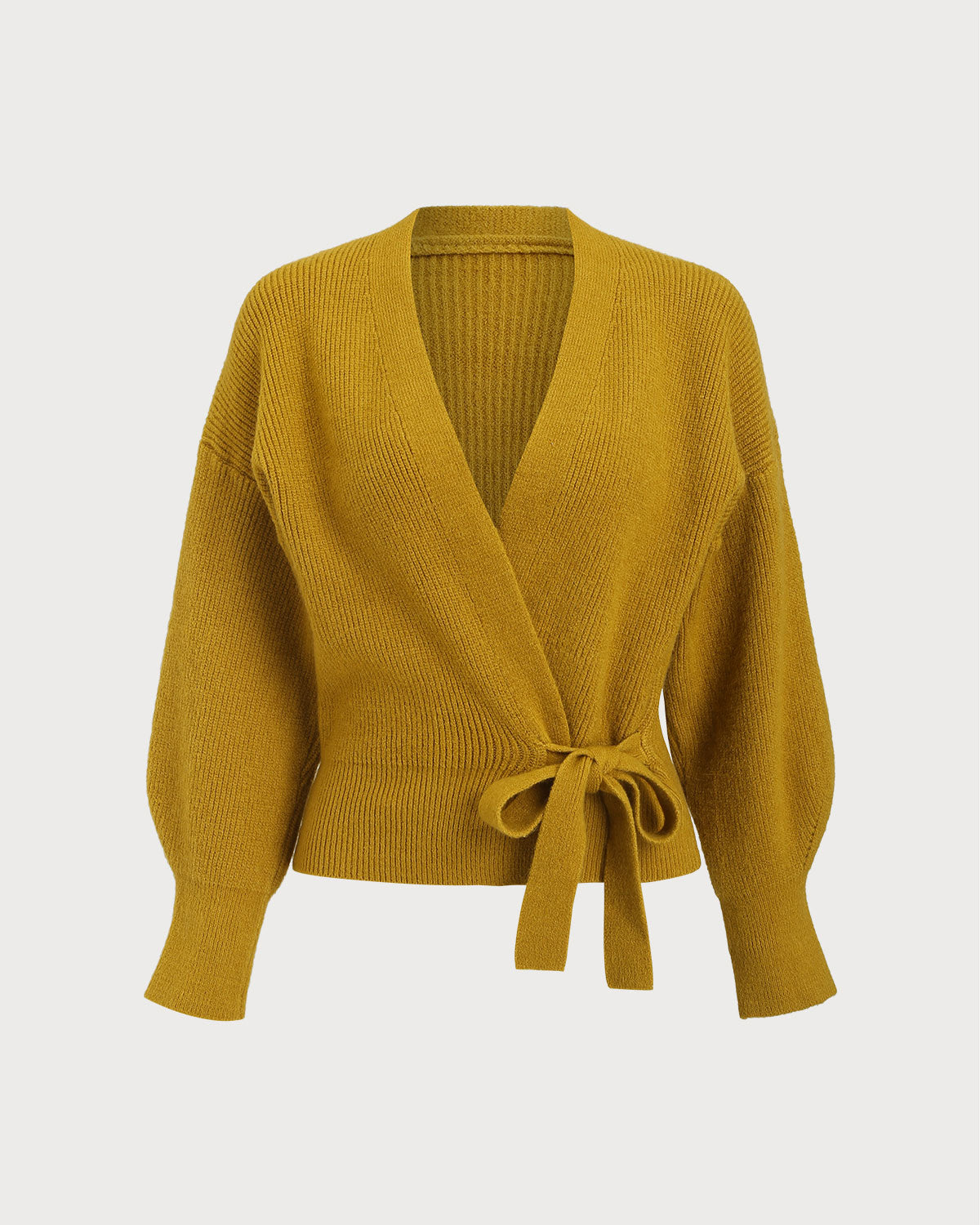 Ella Paris™ | Cardigan en tricot à col V et cordon de serrage