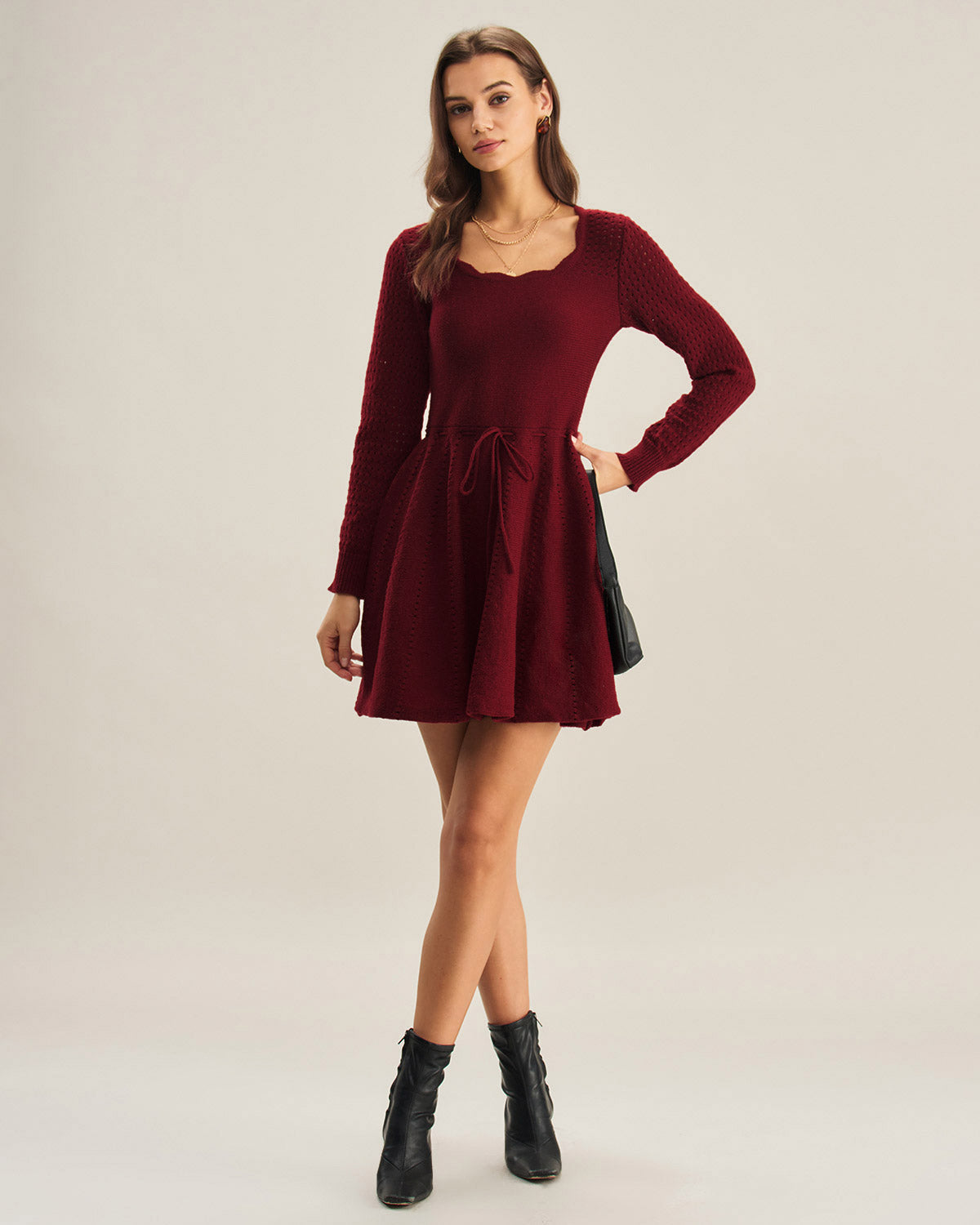 Ella Paris™ | Robe pull rouge bordeaux