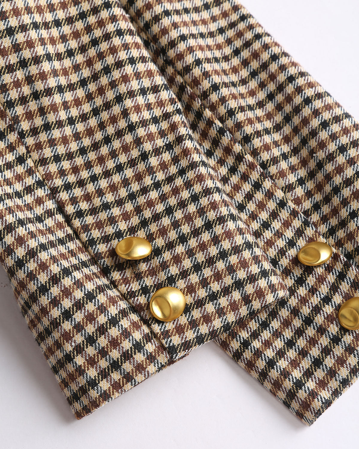 Ella Paris™ | Blazer croisé en tissu écossais kaki