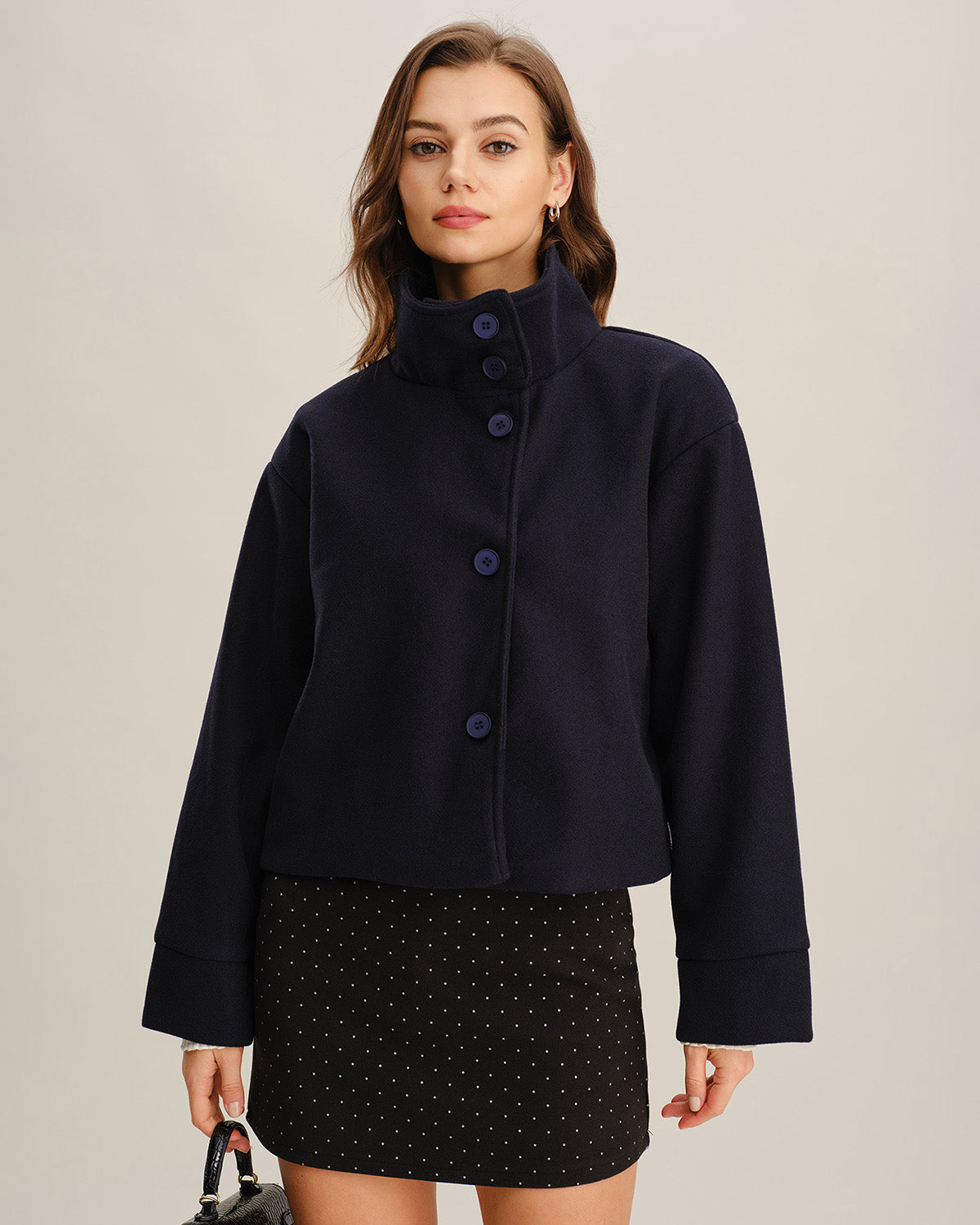 Ella Paris™ | Veste bleu ample à simple boutonnage