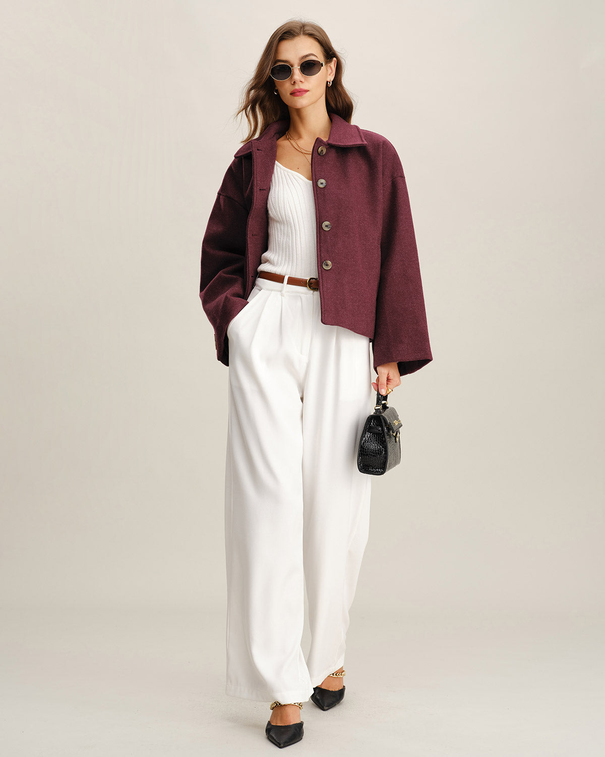 Ella Paris™ | Veste croisée rouge vin