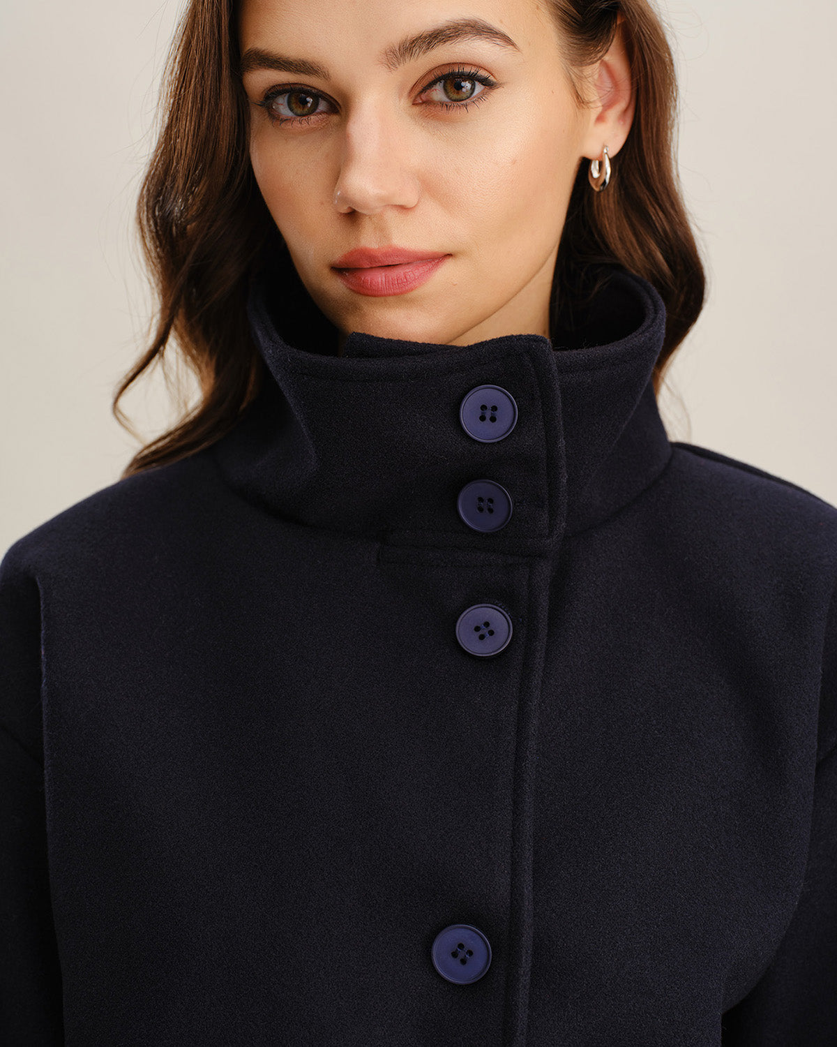 Ella Paris™ | Veste bleu ample à simple boutonnage