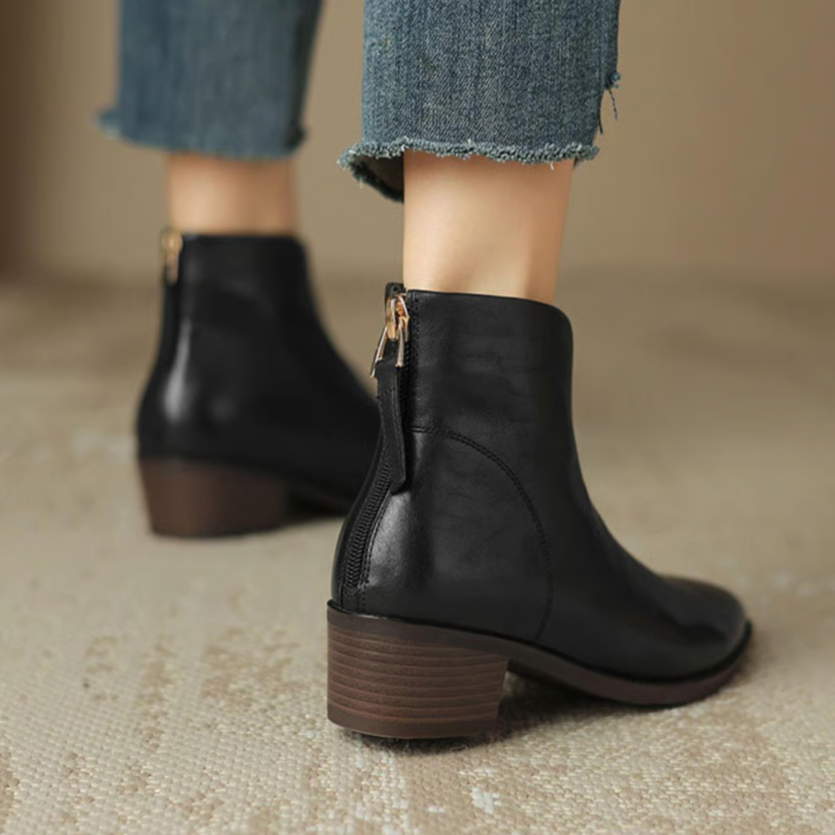 Ella Paris™ Camille | Bottines de luxe à talons bas