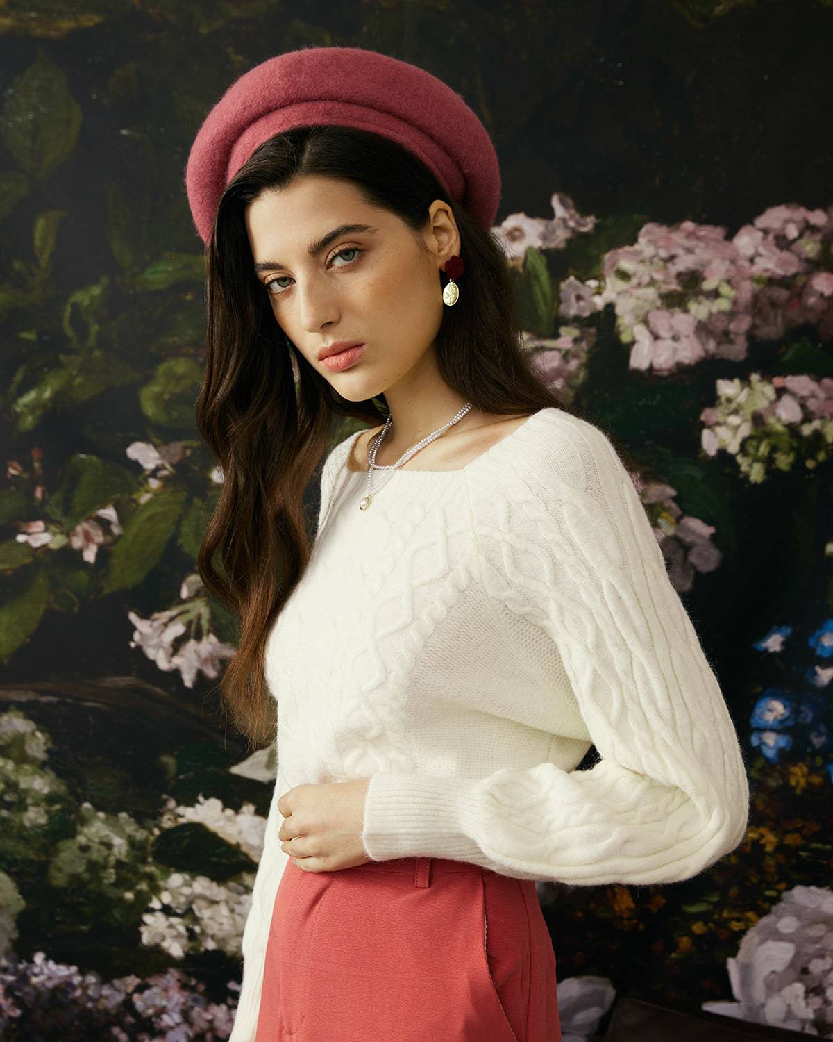 Ella Paris™ | Pull ras du cou en maille torsadée