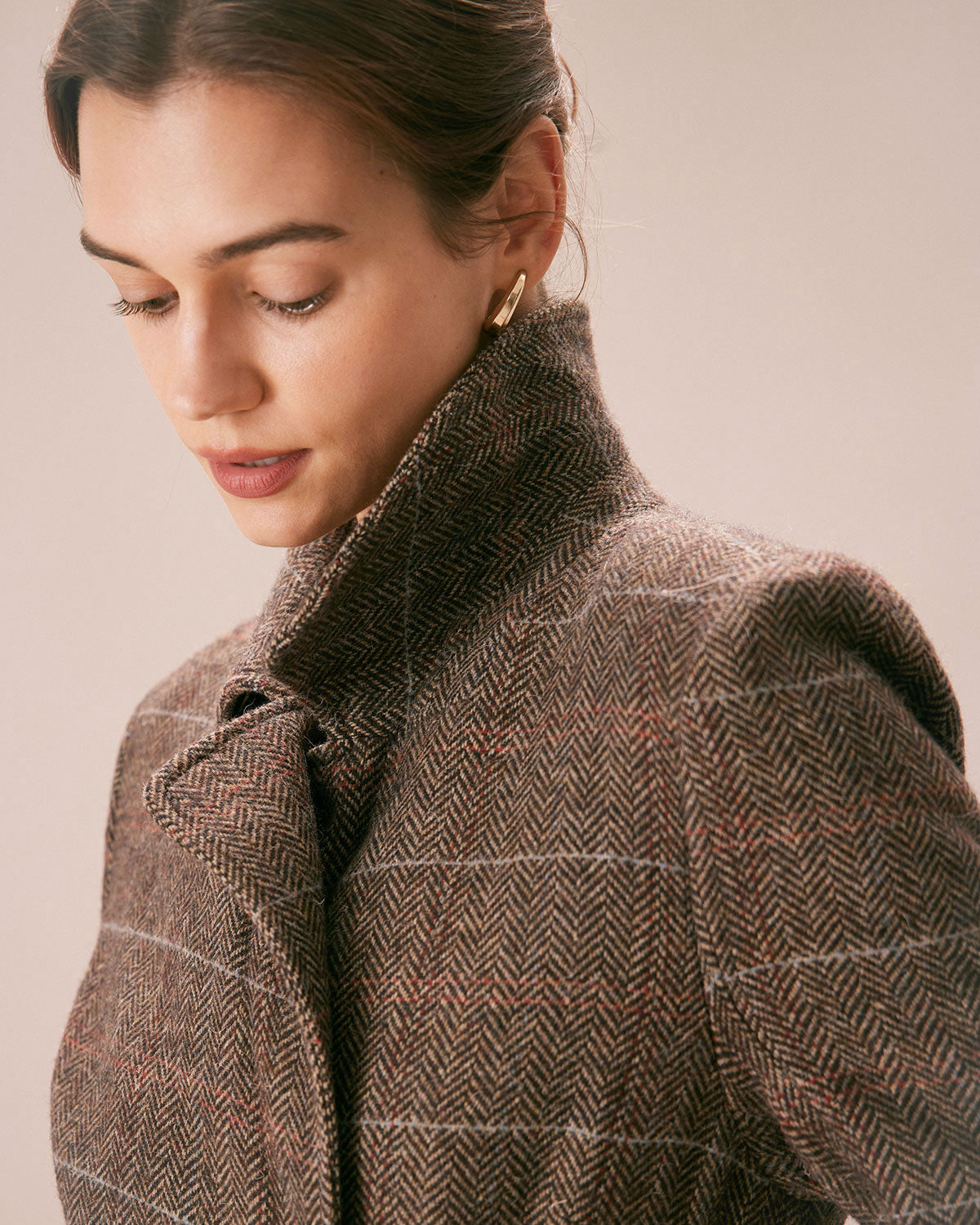 Ella Paris™ | The Coffee Lapelted Belted Double Breasted Coat (Manteau à double boutonnage ceinturé)