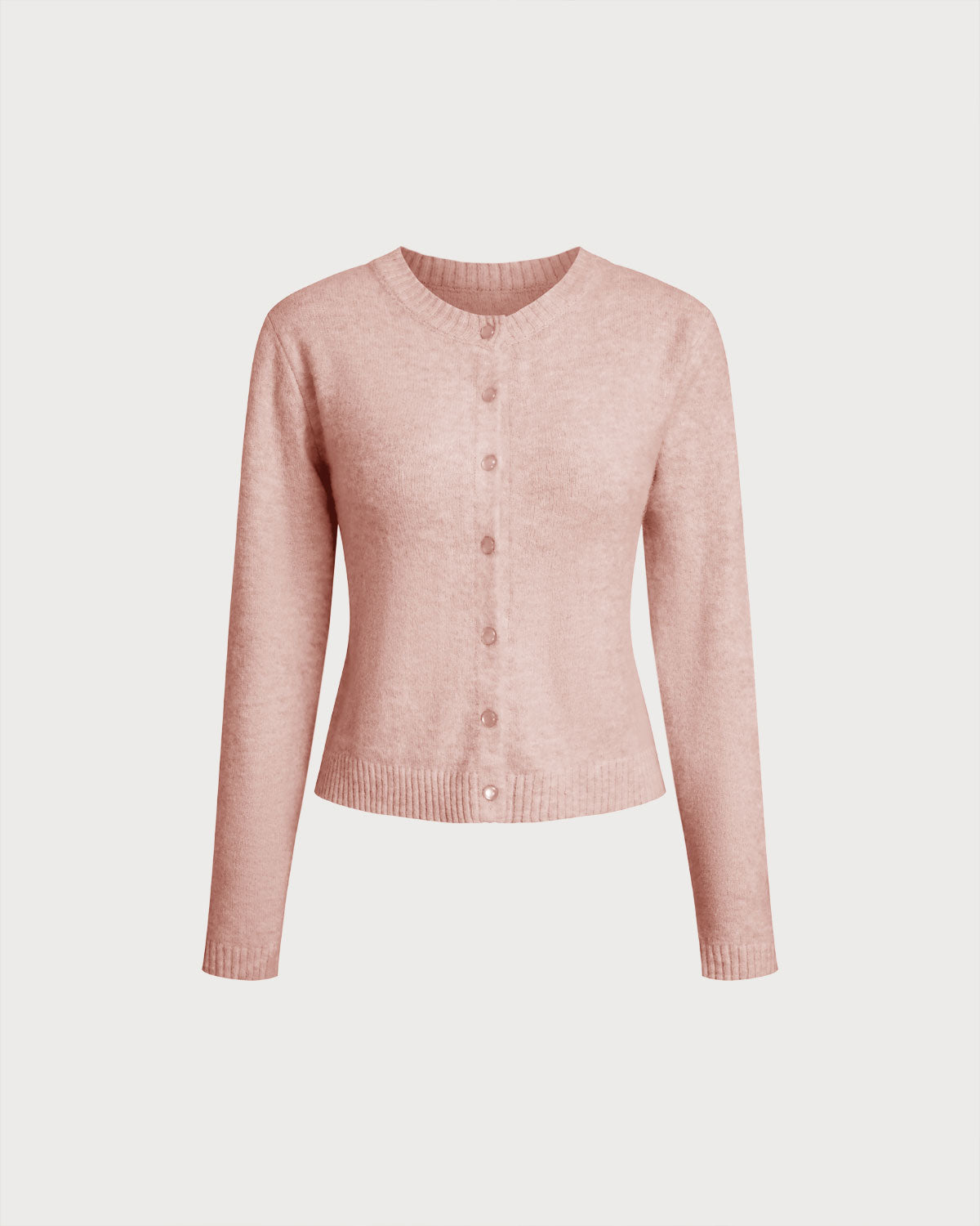 Ella Paris™ | Cardigan en tricot à col rond rose