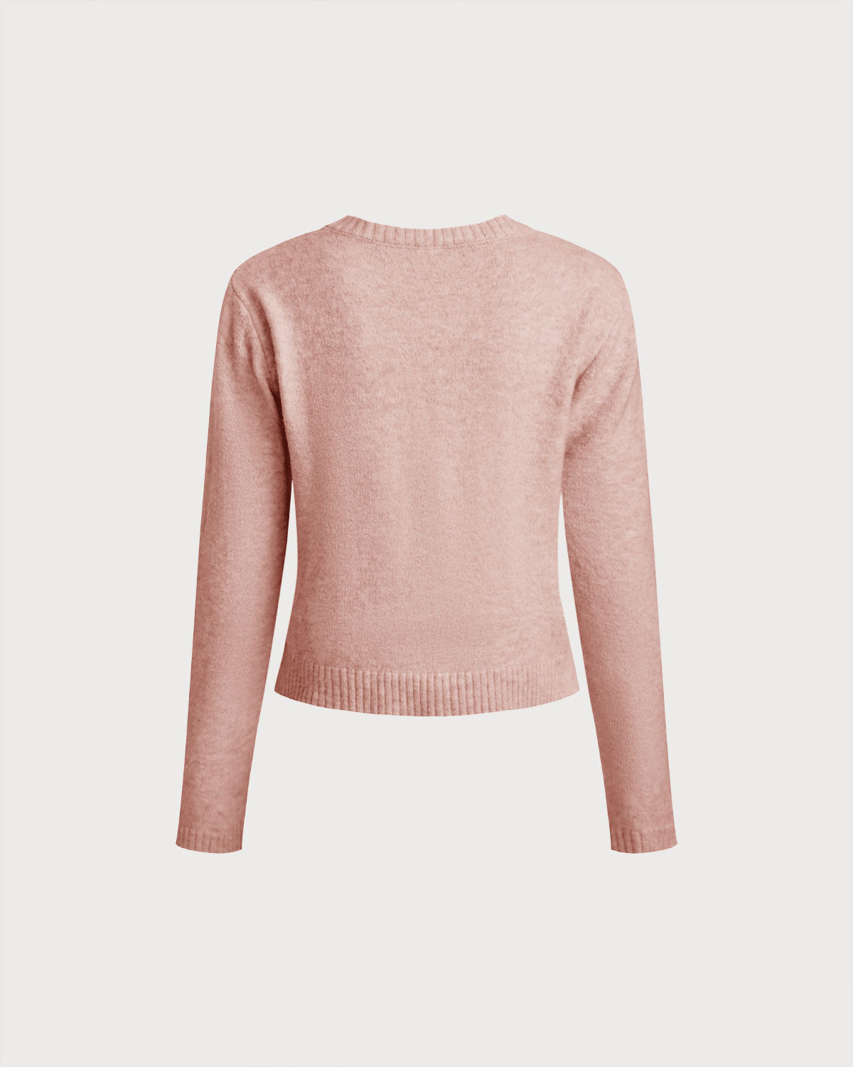 Ella Paris™ | Cardigan en tricot à col rond rose