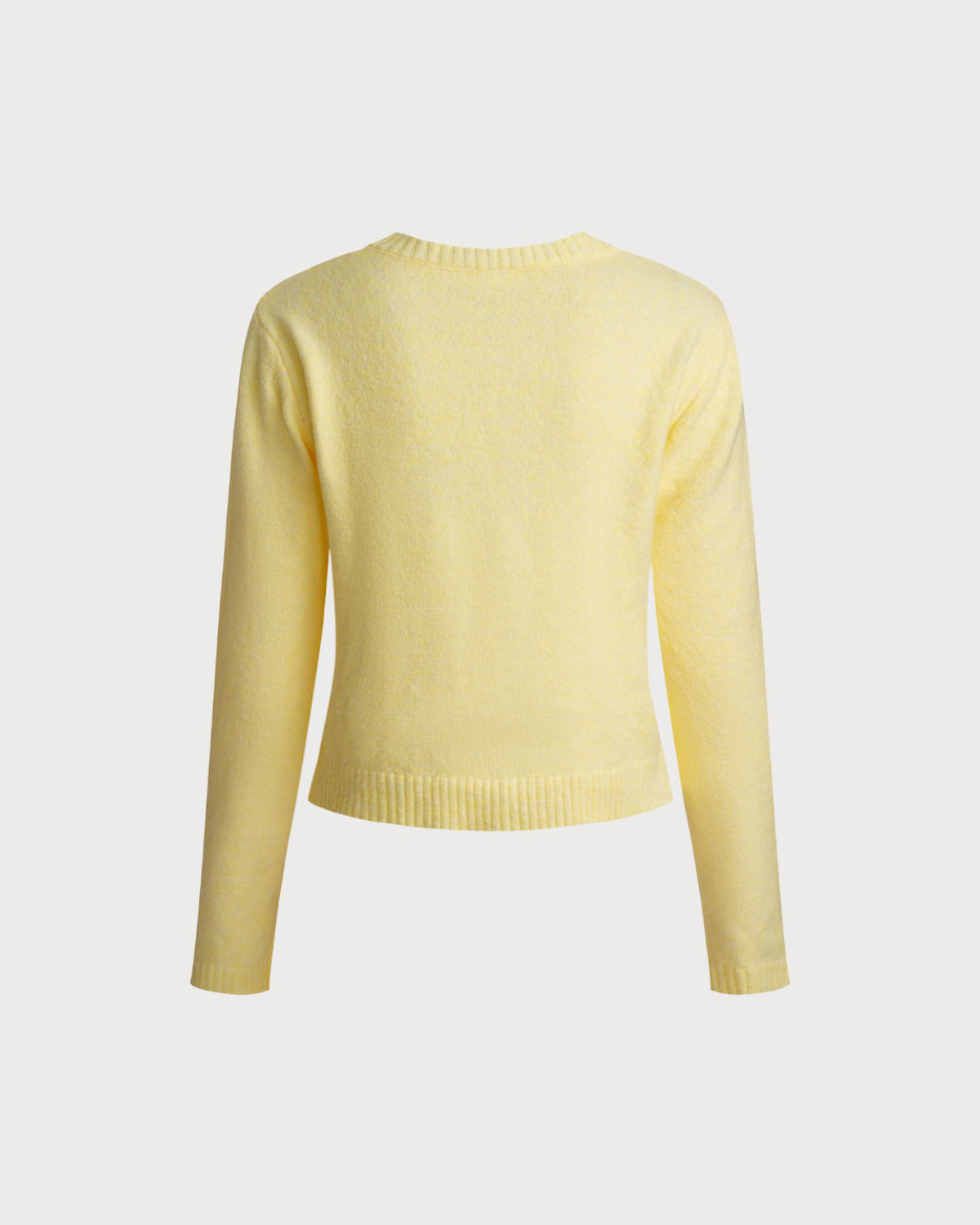 Ella Paris™ | Cardigan en tricot à col rond jaune