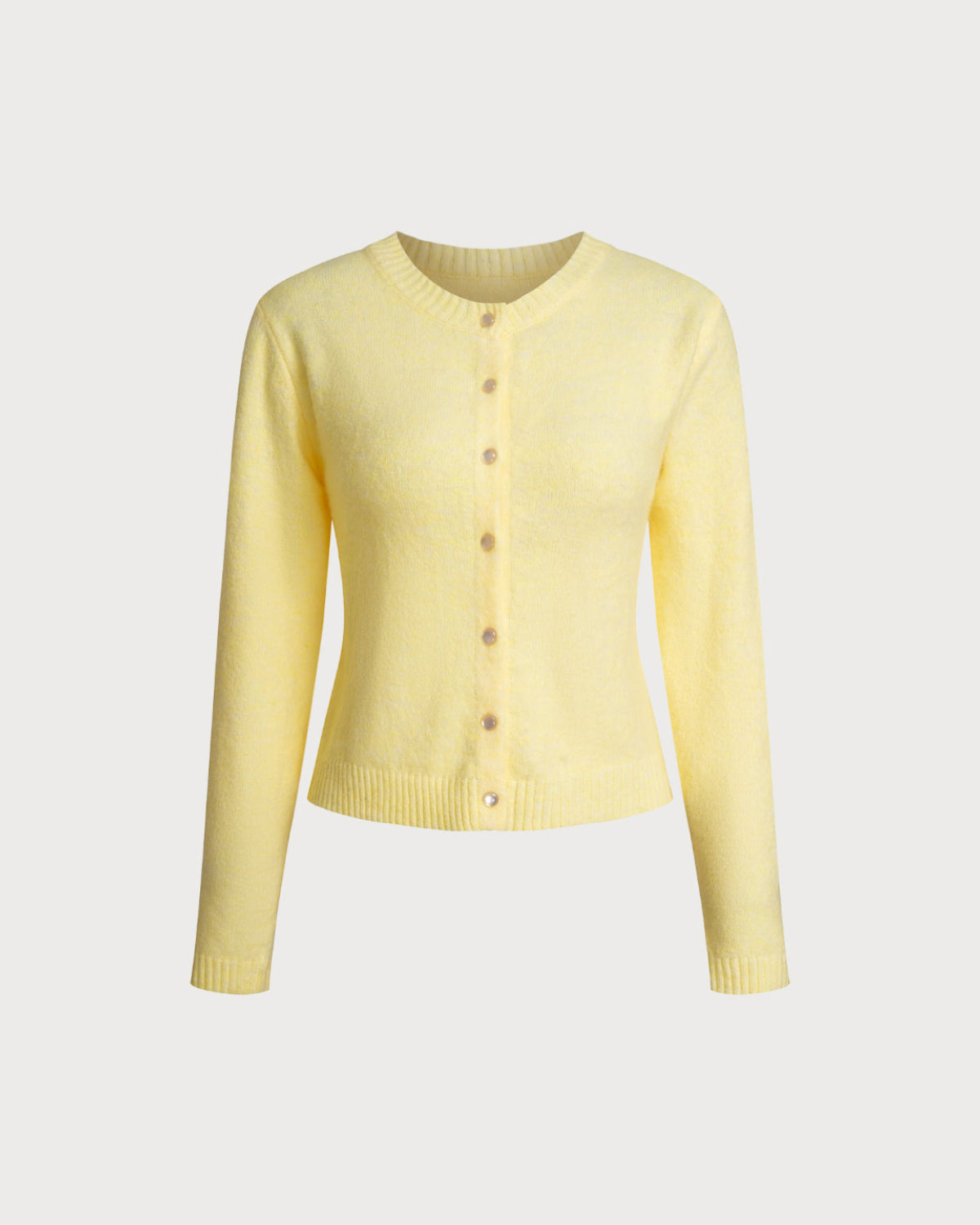 Ella Paris™ | Cardigan en tricot à col rond jaune