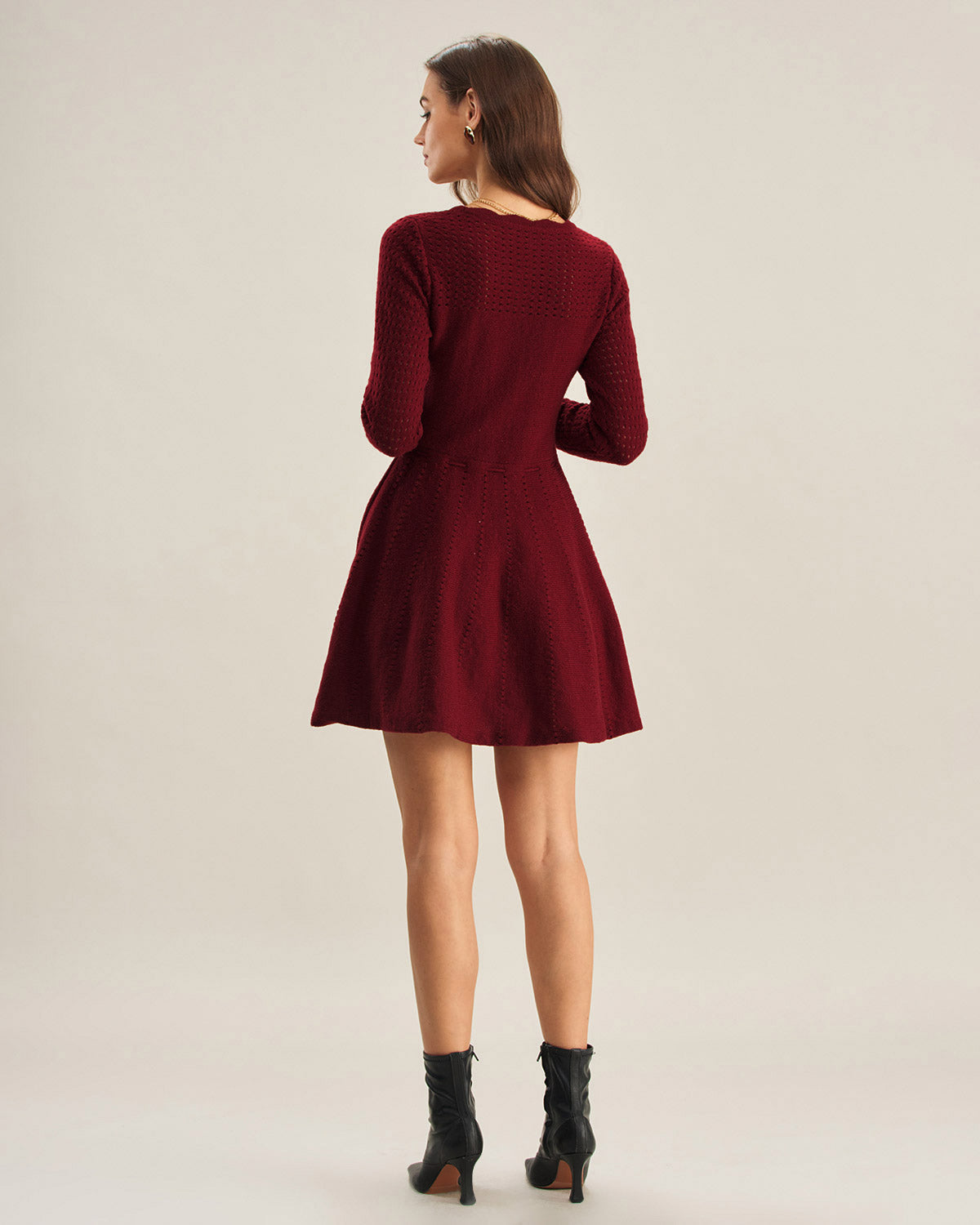 Ella Paris™ | Robe pull rouge bordeaux