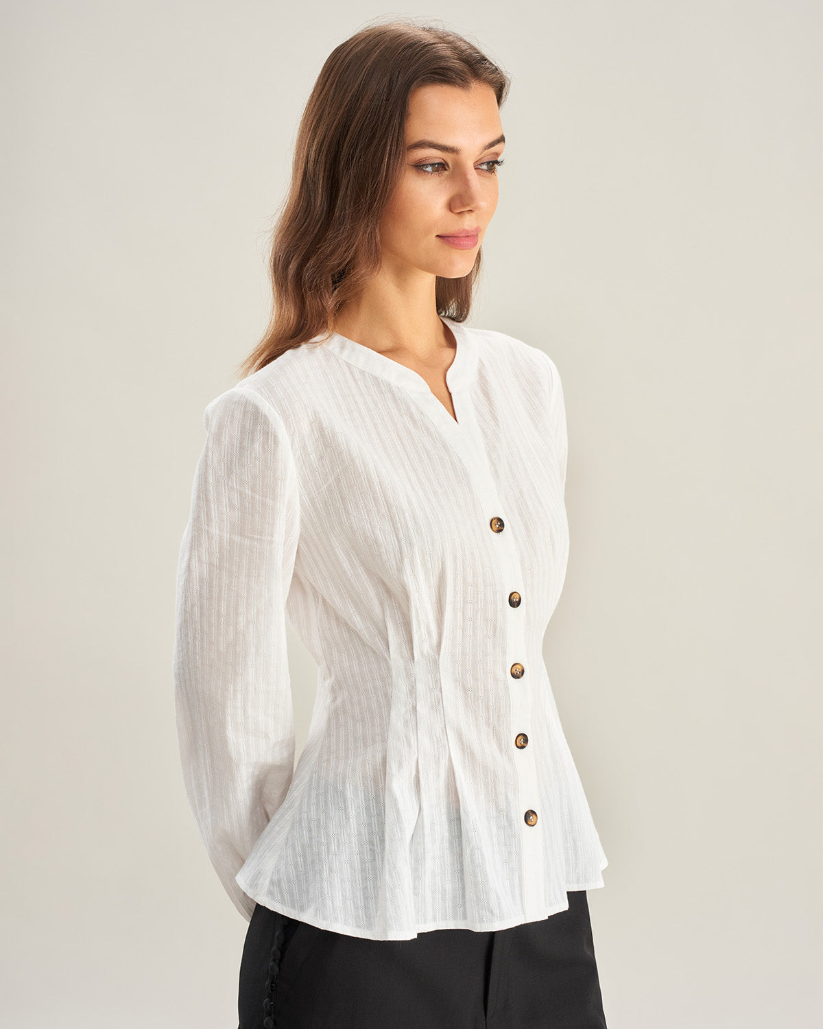 Ella Paris™ | Chemise à manches lanternes froncées