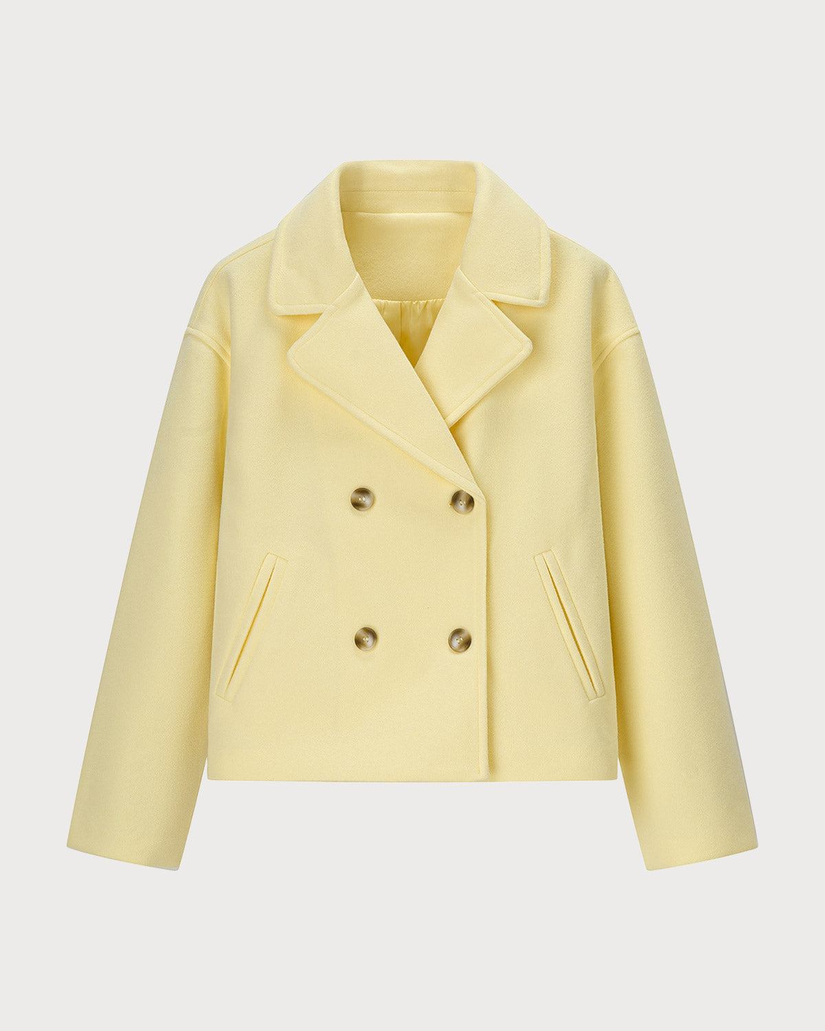 Ella Paris™ | Yellow Double Breasted Pockets Jacket