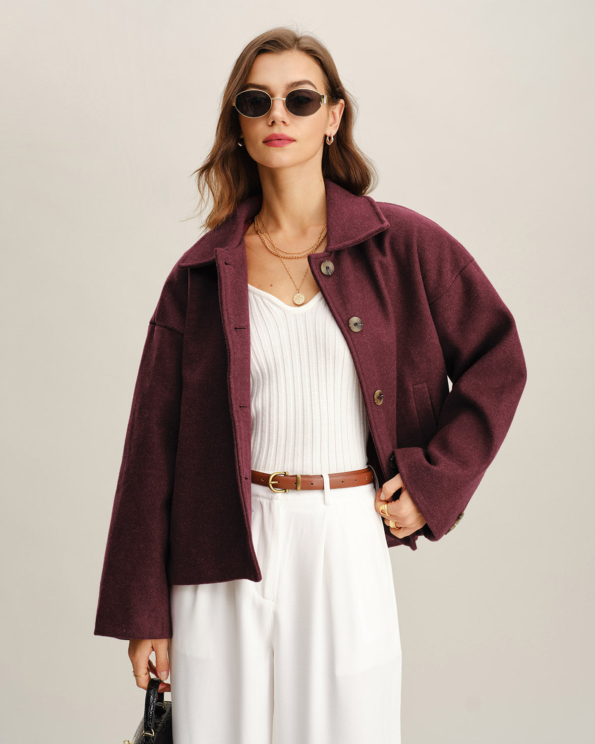 Ella Paris™ | Veste croisée rouge vin