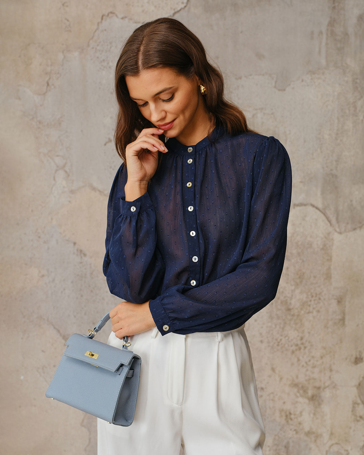 Ella Paris™ | Chemisier froncé à col rond