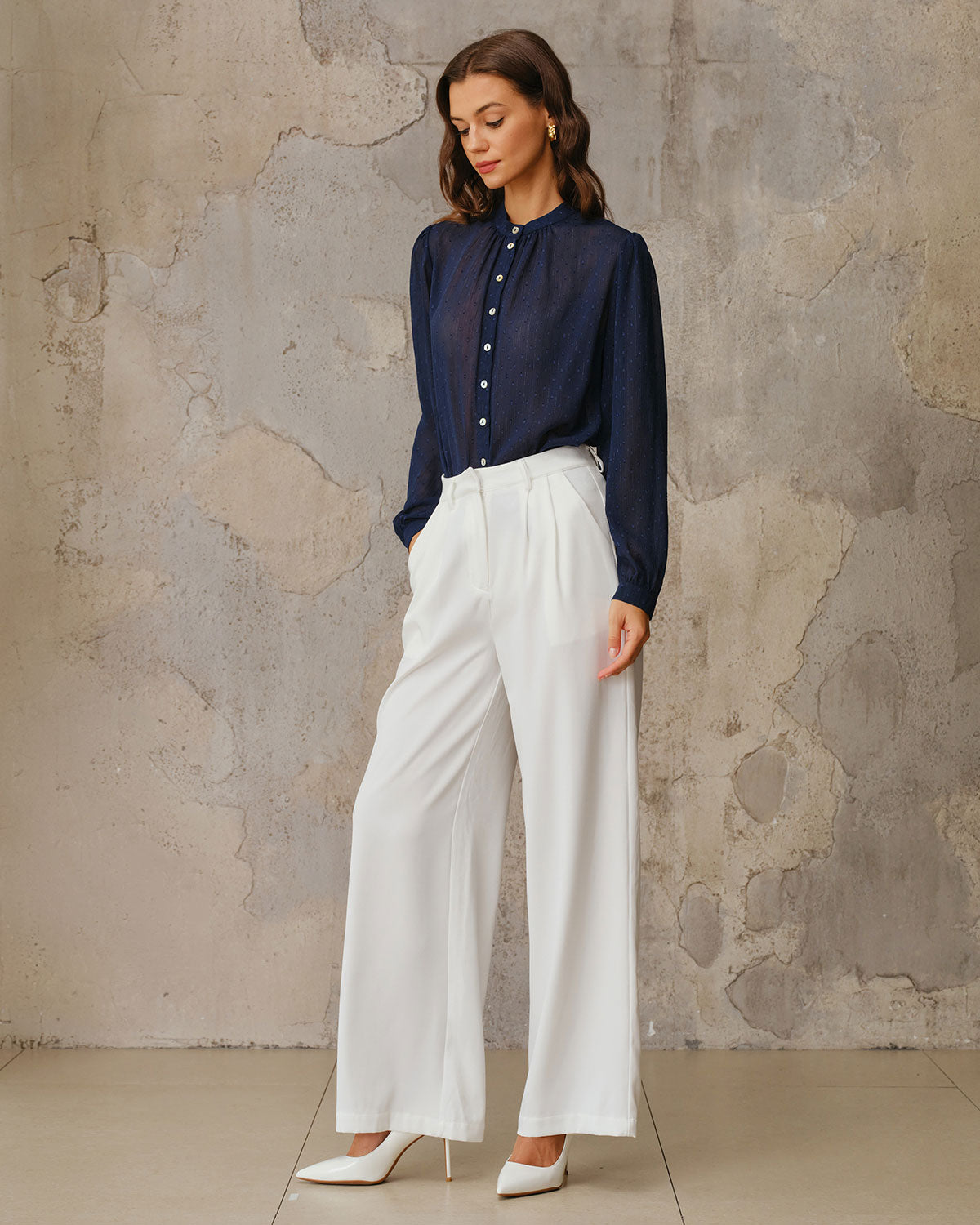 Ella Paris™ | Chemisier froncé à col rond