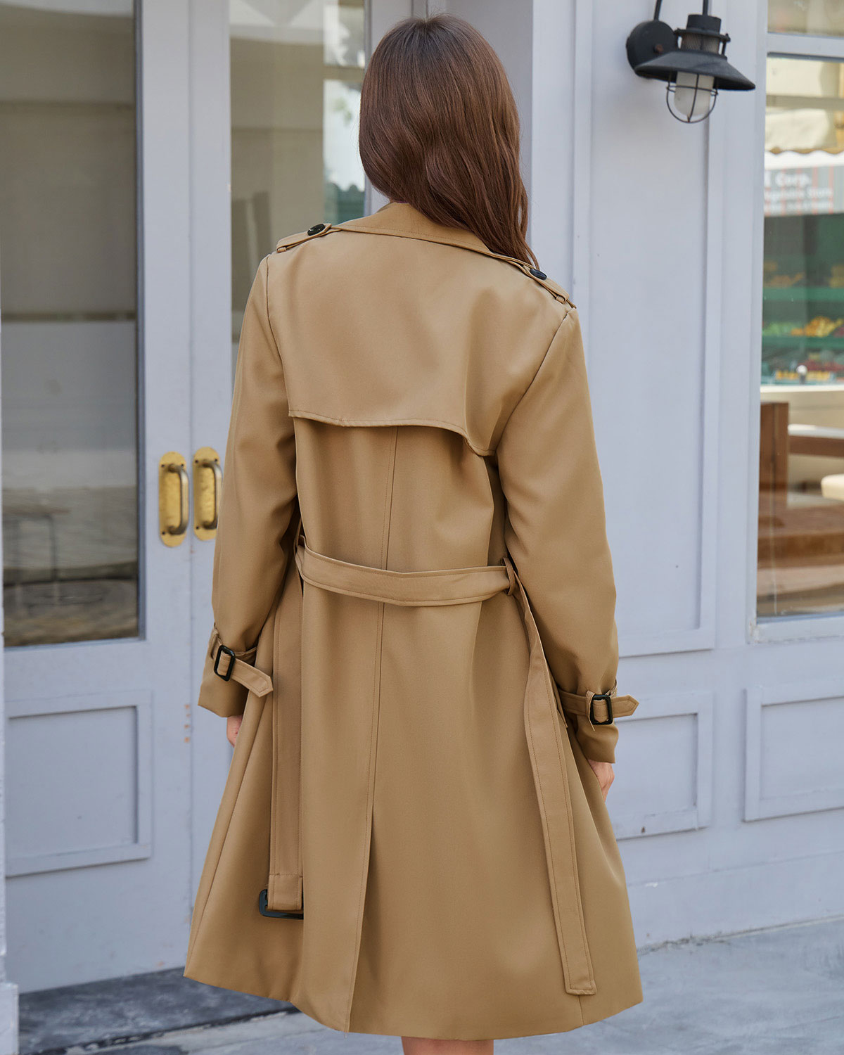 Ella Paris™ | Trench-coat ceinturé kaki